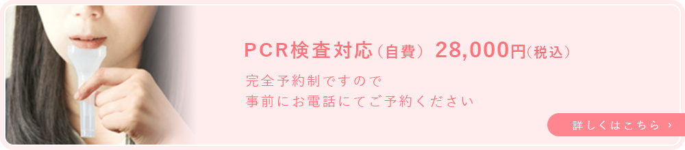 PCR検査対応(自費)28,000円(税込)