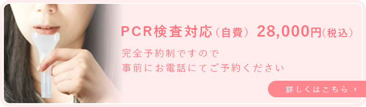 PCR検査対応(自費)28,000円(税込)